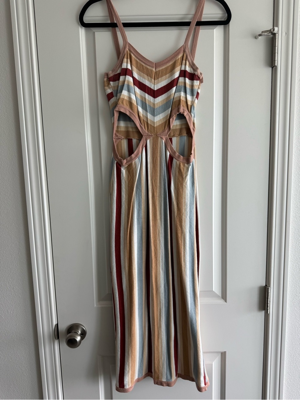 Vici Striped Cutout Maxi Dress in Multi-Color